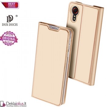 Dux Ducis dirbtinės odos atverčiamas dėklas - auksinės spalvos (telefonui Samsung Xcover 5)